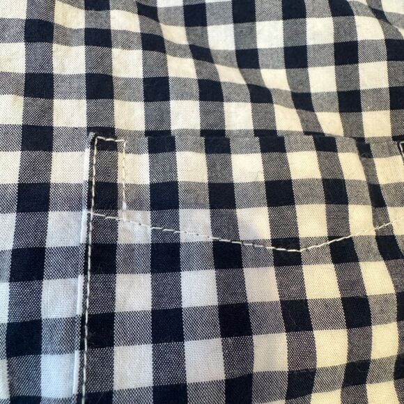 Janie & Jack navy gingham long sleeve button-up shirt Kids 6 dressy holiday - Picture 5 of 9